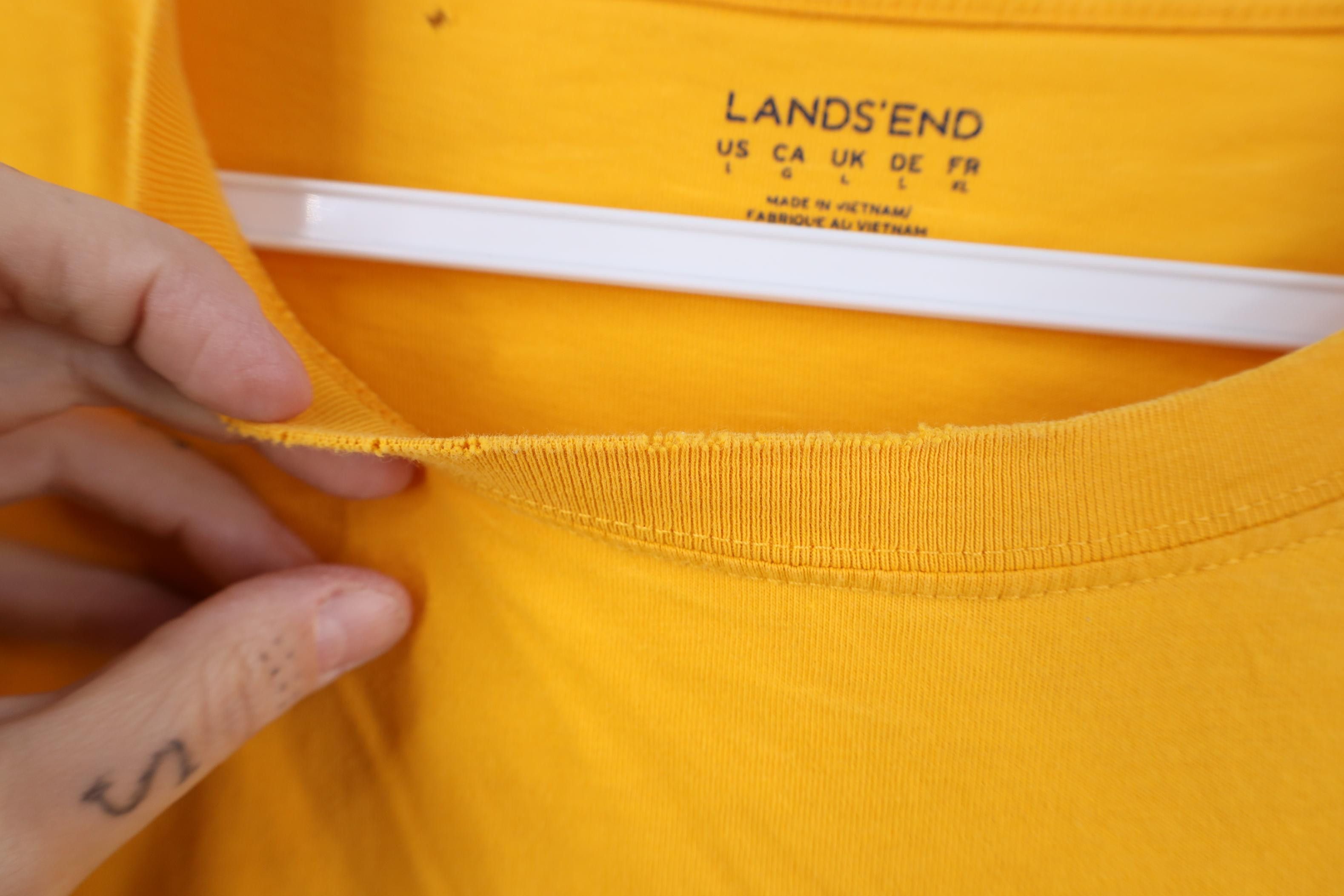 Lands' End Vintage Y2K Lands End Blank Short Sleeve T-Shirt Yellow Size US L / EU 52-54 / 3 - 6 Thumbnail
