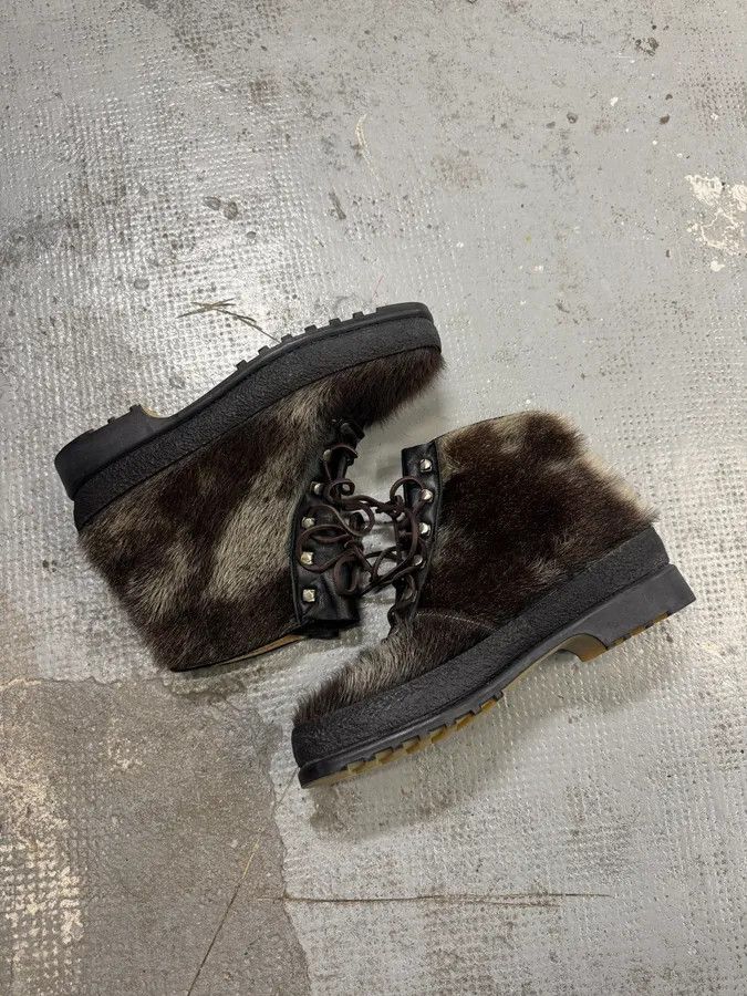 Vintage 1990s Frimas Fur Black Ski Boots Size US 9.5 / EU 42-43 - 2 Thumbnail