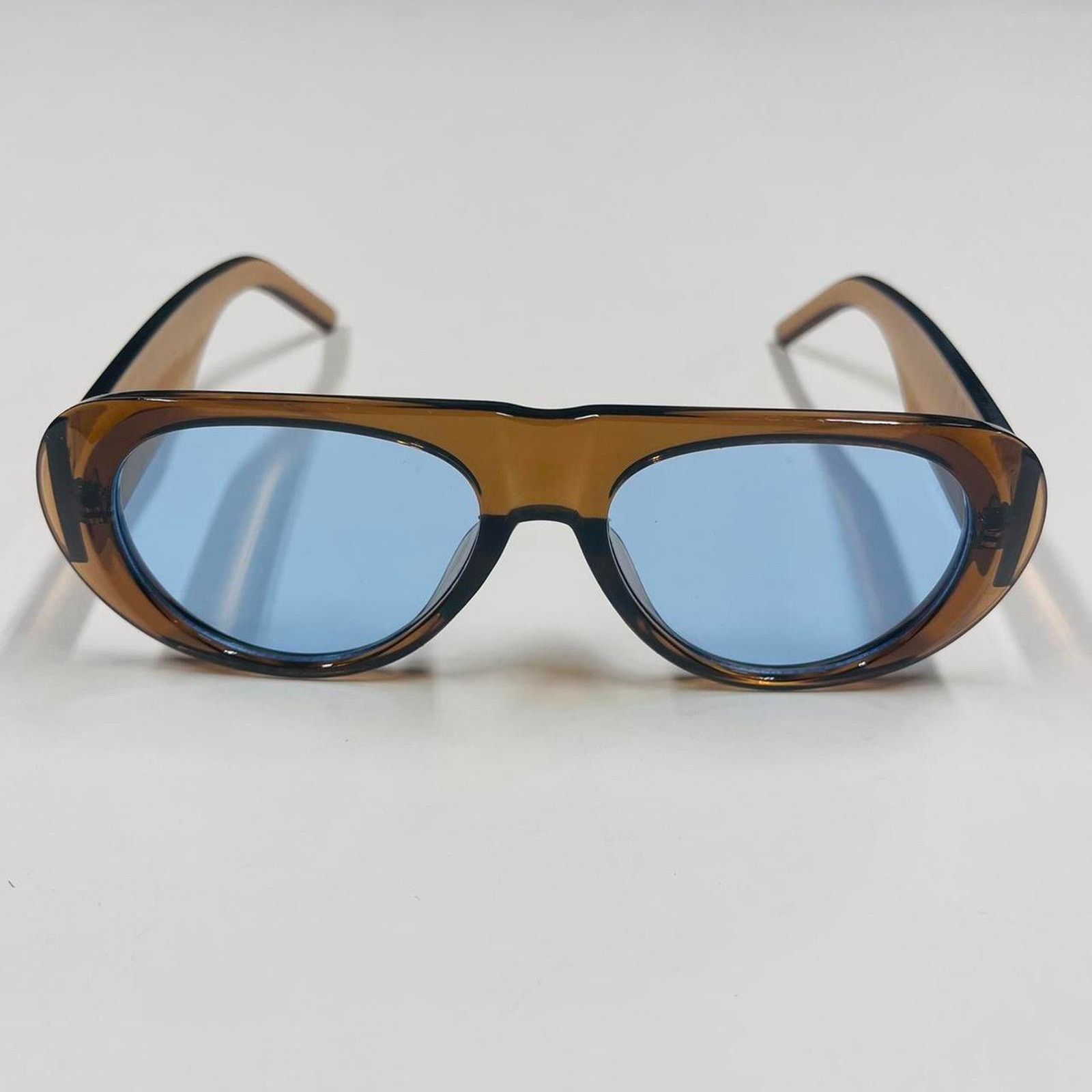 Vintage Y2k vintage retro style clear brown and blue sunglasses Size ONE SIZE - 2 Thumbnail