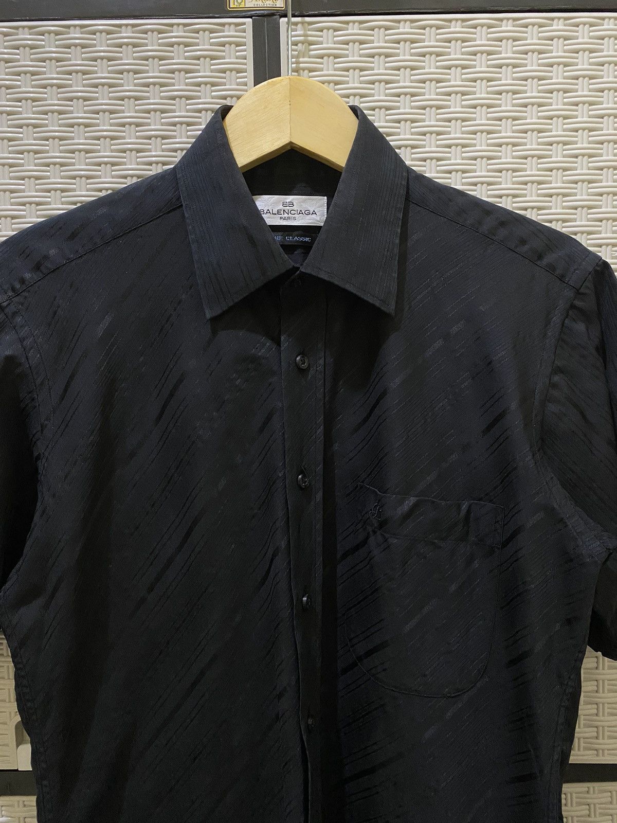 Balenciaga Vintage balenciaga slash stripes black light button up shirt Size US M / EU 48-50 / 2 - 2 Thumbnail