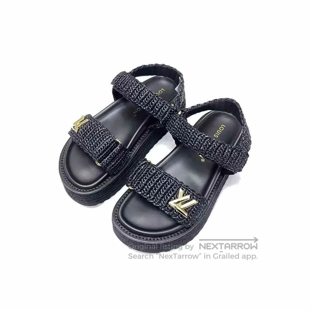 Louis Vuitton Louis Vuitton Raffia Platform Woven Sandals. Size US 6 / IT 36 - 2 Thumbnail