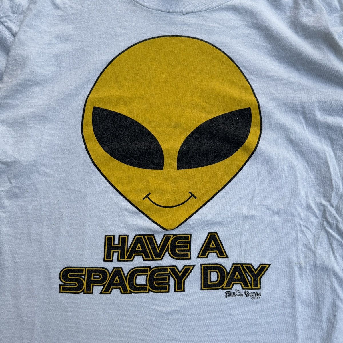 Fashion Victim 90s Have A Spacey Day Alien Shirt Thrashed Faded ERD Grunge Size US XL / EU 56 / 4 - 4 Thumbnail