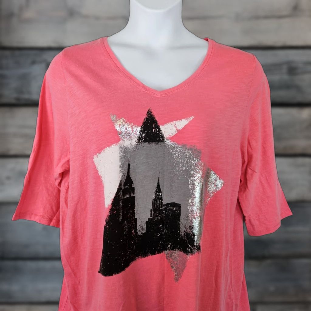 Vintage Catherines T-Shirt Womens Top 0X Pink Cotton 3/4 Sleeve Pullover Plus Size Womens Size XL / US 12-14 / IT 48-50 - 1 Thumbnail