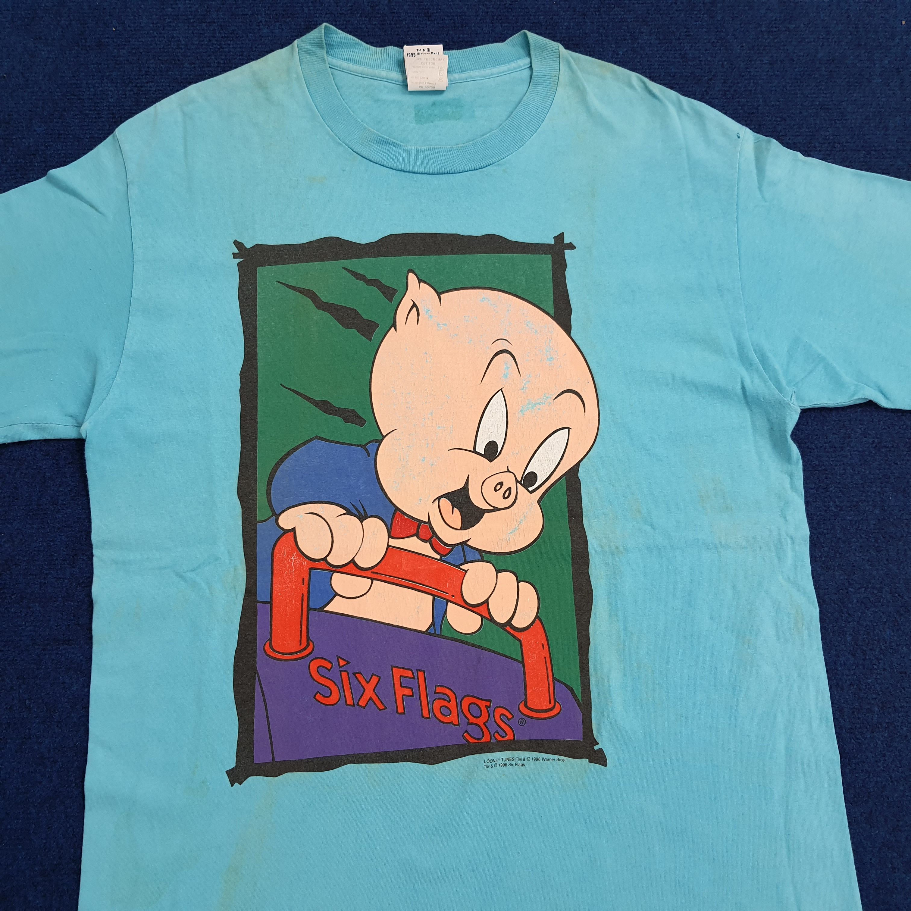 Disney Six Flags 90's Cartoon T-shirt Size US L / EU 52-54 / 3 - 2 Thumbnail
