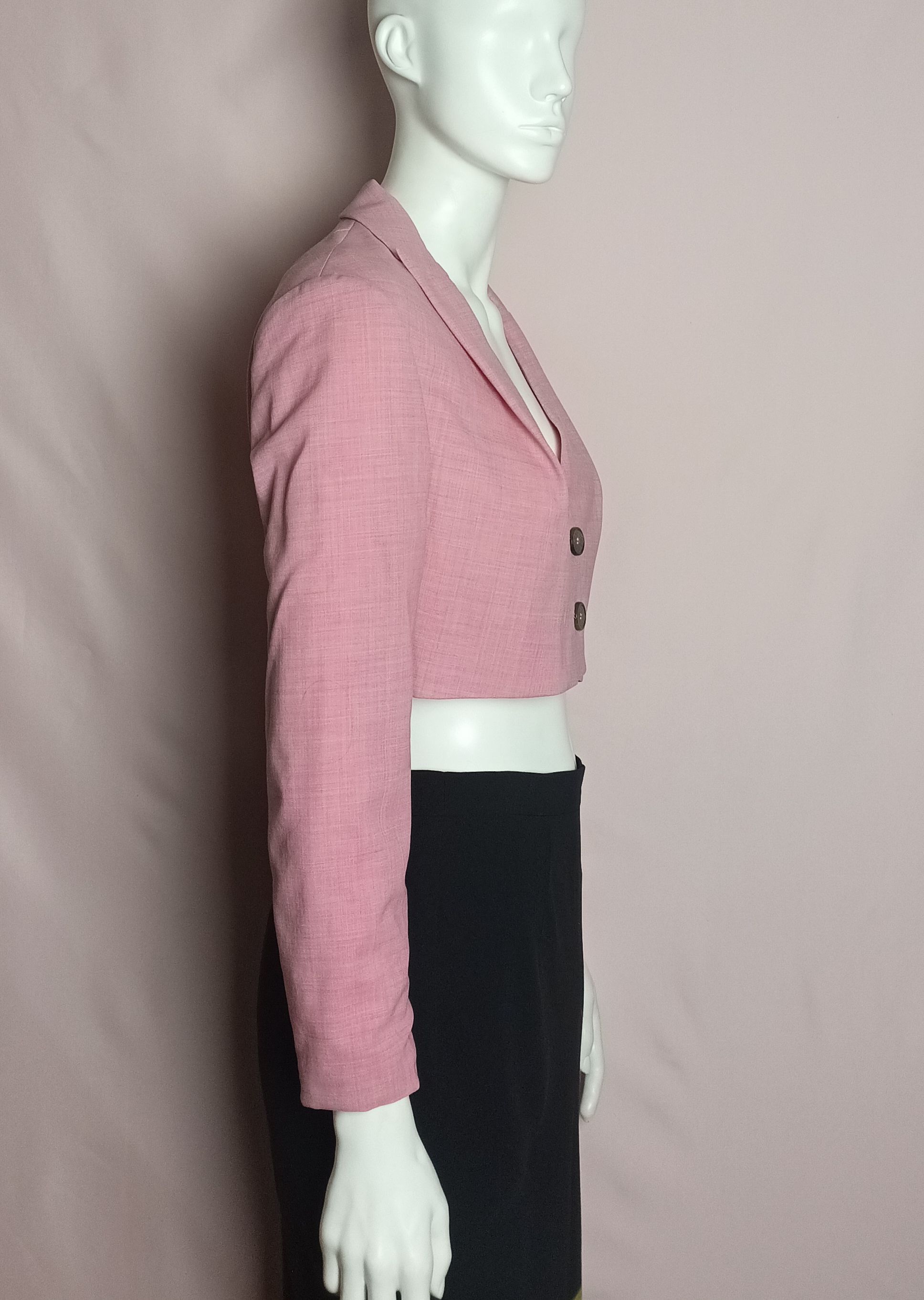 Other Talbot Runhof Two-Button Cropped Jacket Pink EU 38 Size M / US 6-8 / IT 42-44 - 4 Thumbnail