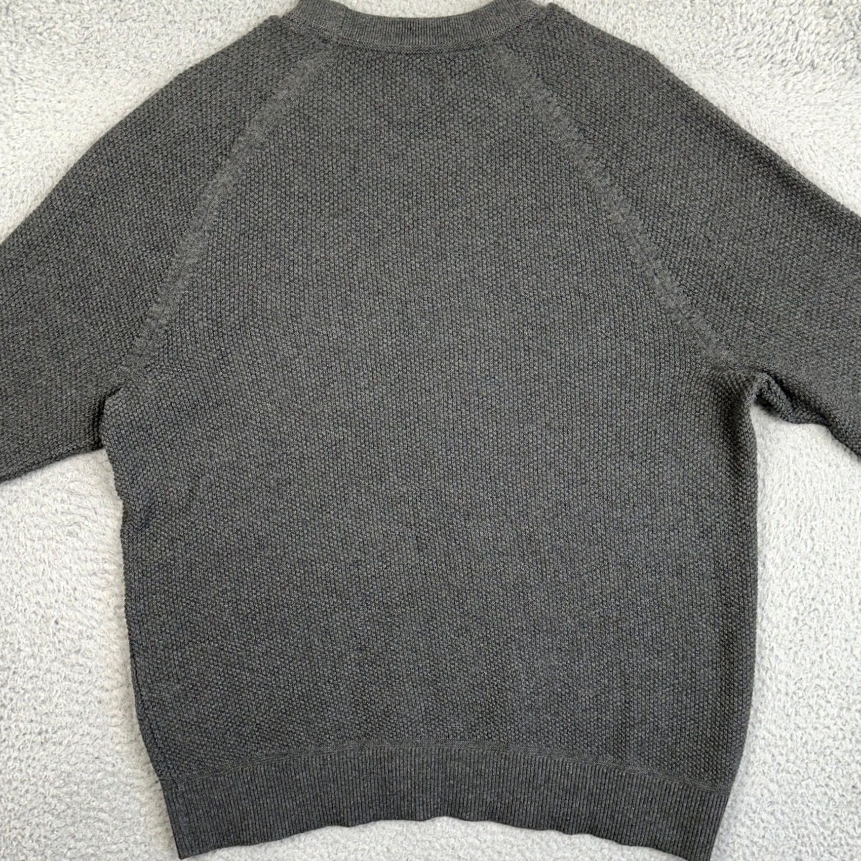 UNTUCKit UNTUCKit Crewneck Sweater Mens Large Gray Textured Knit Breathable Organic Cotton Blend Woolly Pullover EUC Size US L / EU 52-54 / 3 - 3 Thumbnail