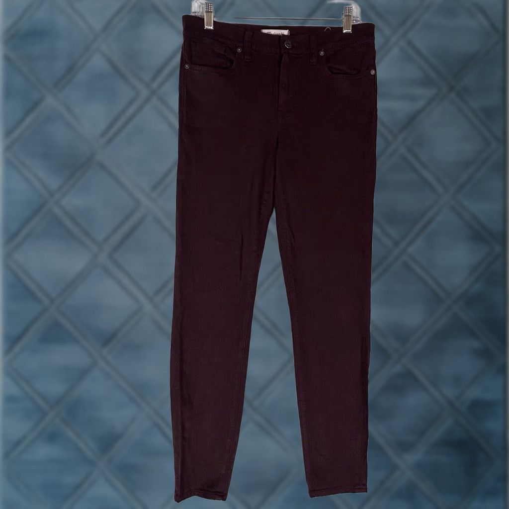 Madewell Madewell 9" High Riser Skinny Jeans Womens 29 Maroon Denim Regular Rise Skinny Jeans (Madewell High Riser Skinny) Womens 29 Maroon Red Jeans Size 29" - 1 Thumbnail