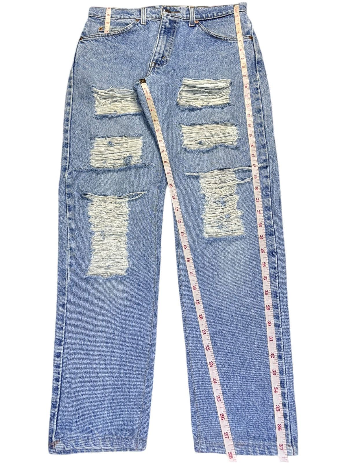 Levi's Vintage 90s Levis 550 Orange Tab Blue Wash Distressed Jeans Size US 30 / EU 46 - 13 Thumbnail