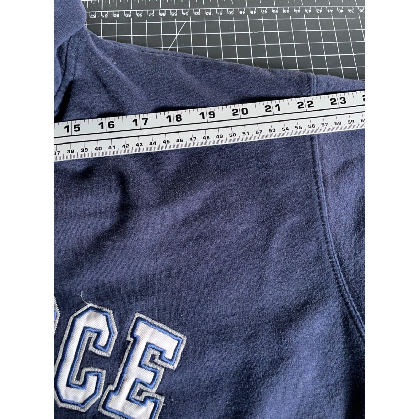Vintage VINTAGE Air Force Hoodie Men L Blue Embroidered Sweatshirt - Heavyweight, Full Zip, 90s Retro, Cotton Blend, Fleece, Pockets, Hooded Size US L / EU 52-54 / 3 - 7 Thumbnail