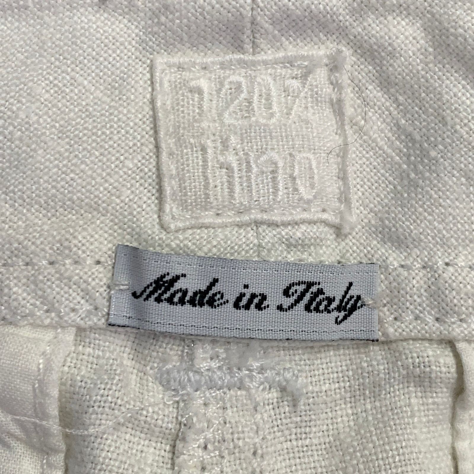 120% Lino 120% LINO Size 6 Silver White Linen Zip Fly Shorts Size 28" / US 6 / IT 42 - 3 Thumbnail