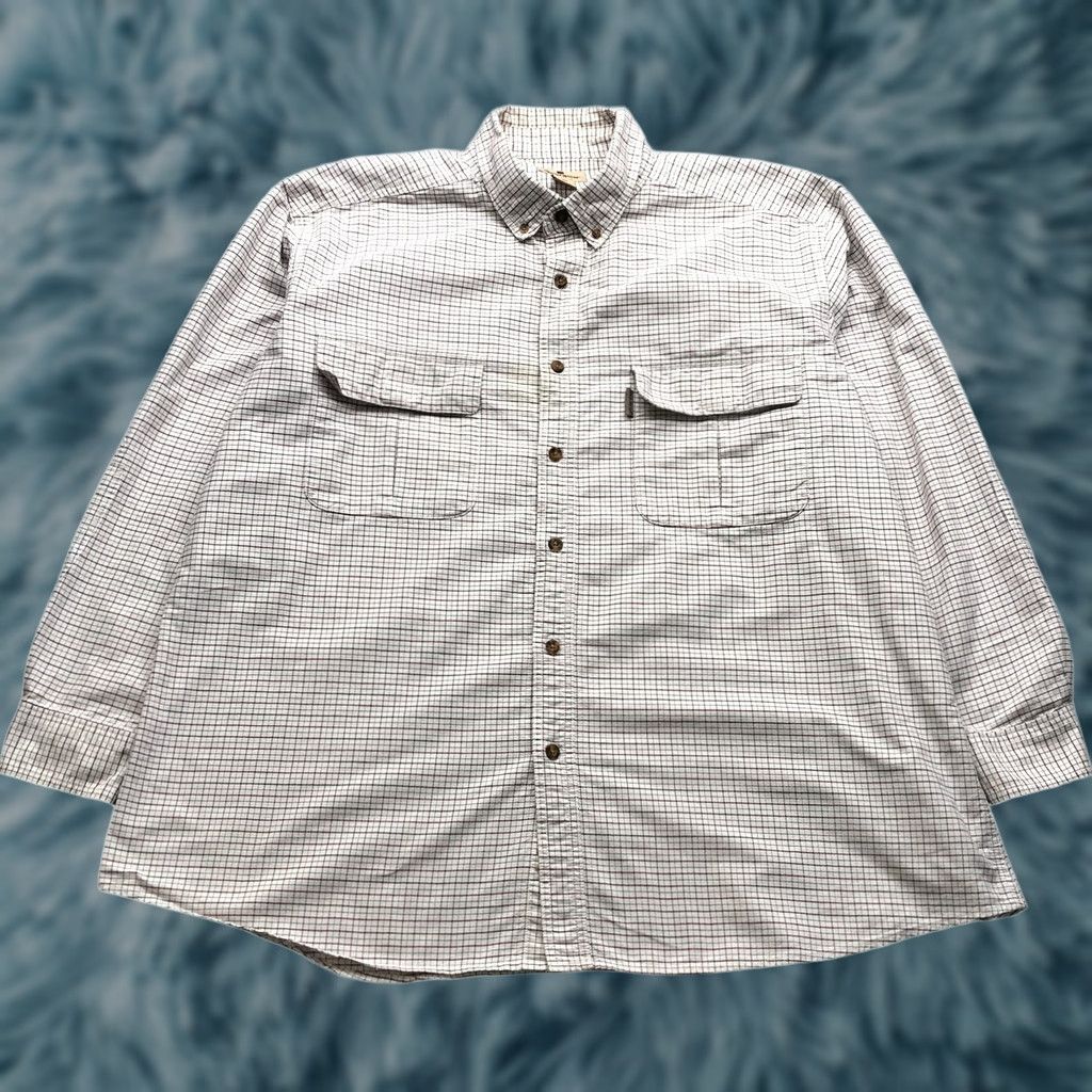 Vintage Woolrich Button Down Shirt Men's 2XL Long Sleeve Pocket Check White Red Maroon Size US XXL / EU 58 / 5 - 1 Thumbnail