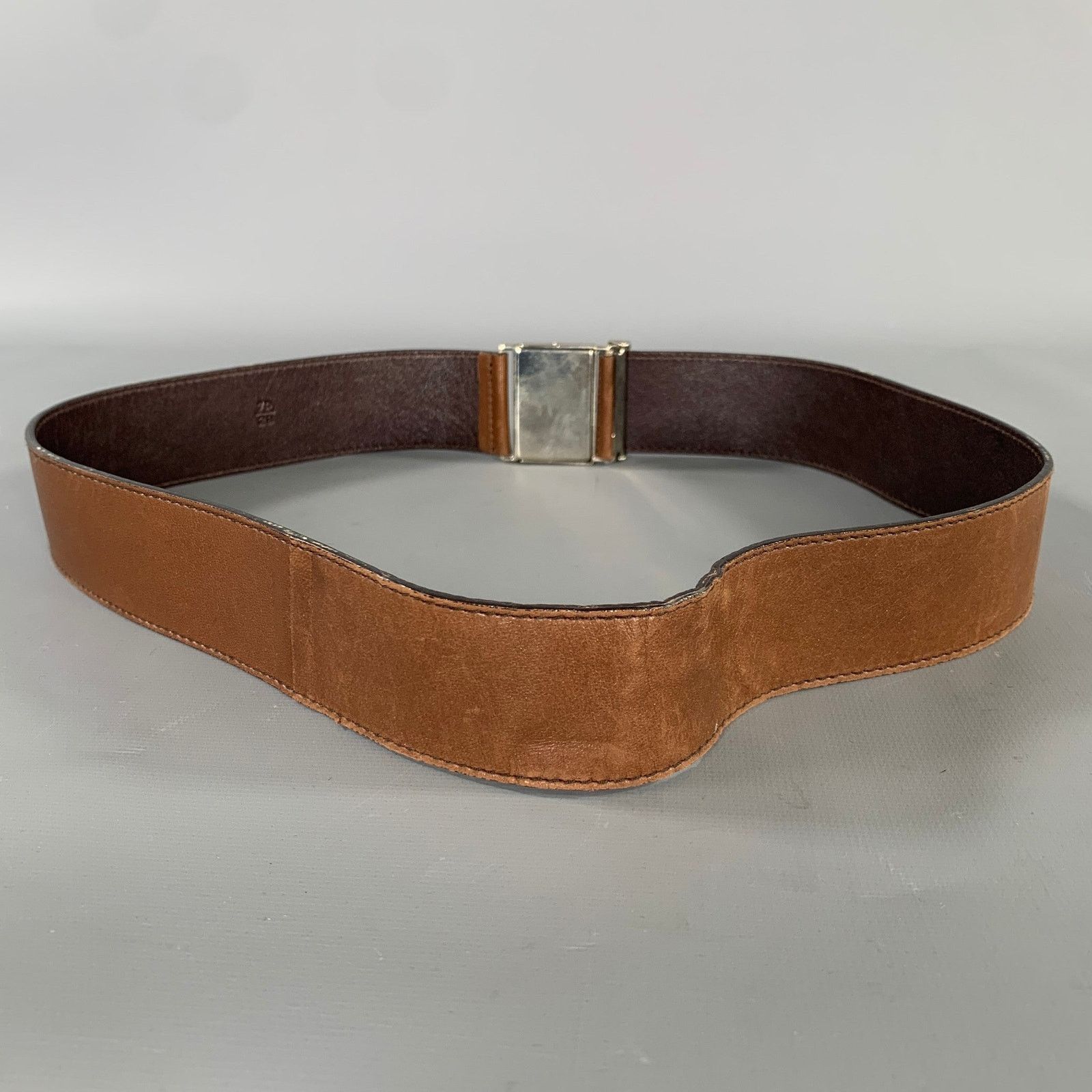 Prada PRADA Brown Leather Belt Size 28 - 3 Thumbnail