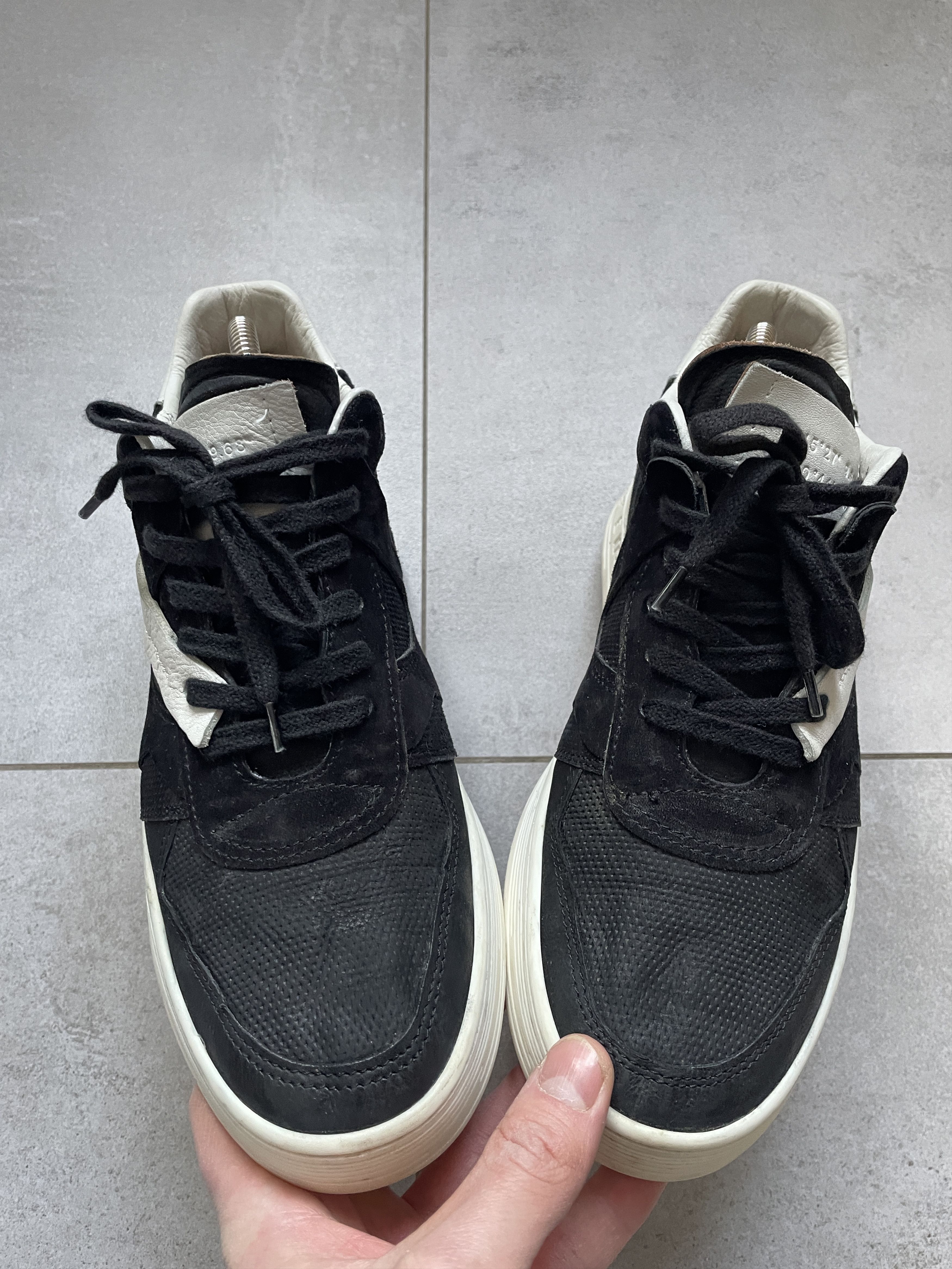 A.S.98 A.S.98 BLACK LEATHER SUEDE BAPESTA TYPE SNEAKERS Size US 9.5 / EU 42-43 - 3 Thumbnail