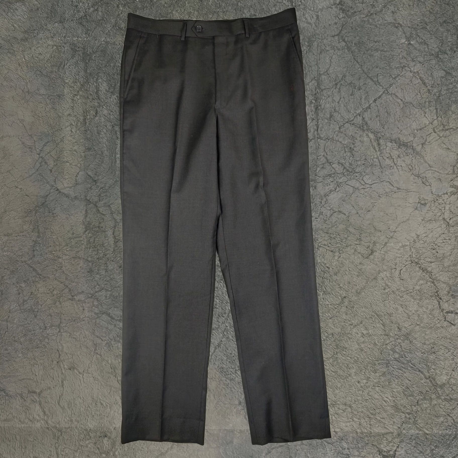 Pronto Uomo Platinum Pants Mens Classic Fit Flat Front Wool Dress Gray 34x31, Men's