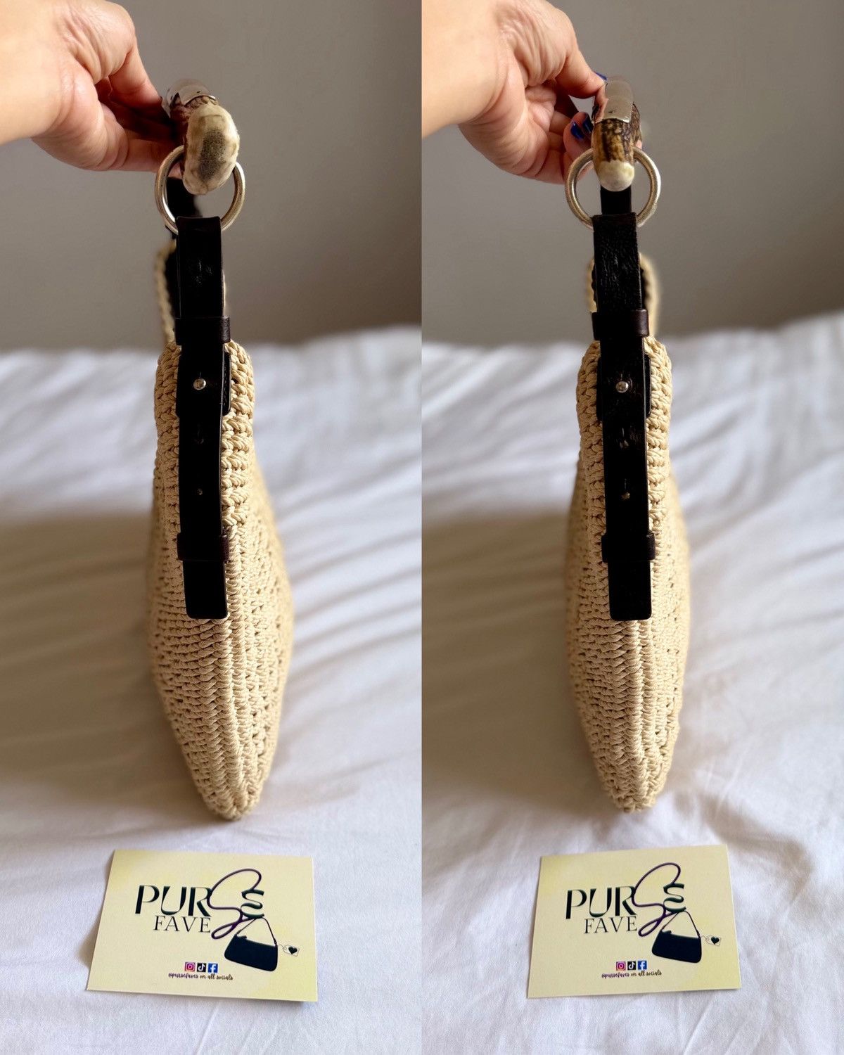 Yves Saint Laurent Yves Saint Laurent Mombasa Raffia Tom Ford Hobo Shoulder Bag Size ONE SIZE - 20 Thumbnail