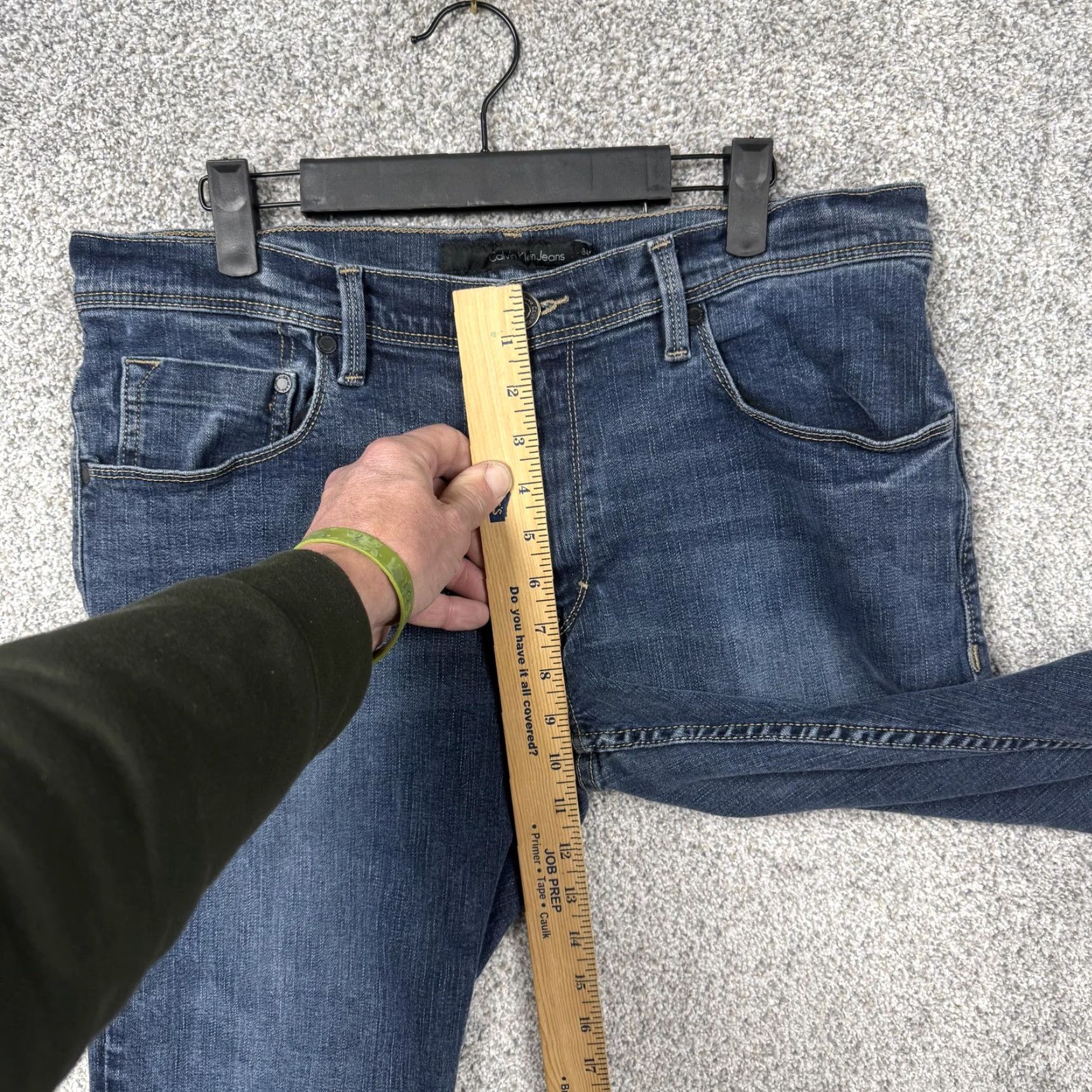 Vintage Calvin Klein Jeans Mens 34x31 Blue Straight Leg Stretch Denim Jeans Size US 34 / EU 50 - 5 Thumbnail