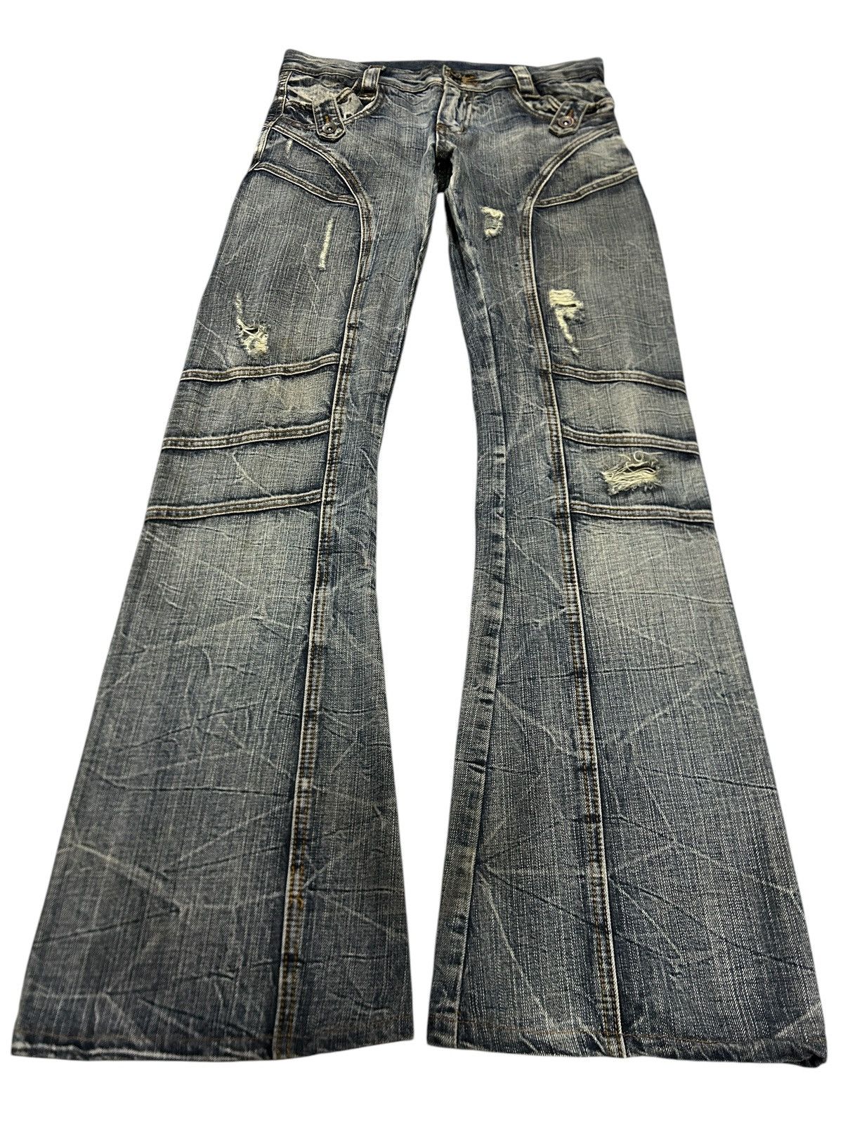 semanticdesign Vintage Semantic Design Clawmark Distressed Flare Jeans Size US 31 - 2 Thumbnail