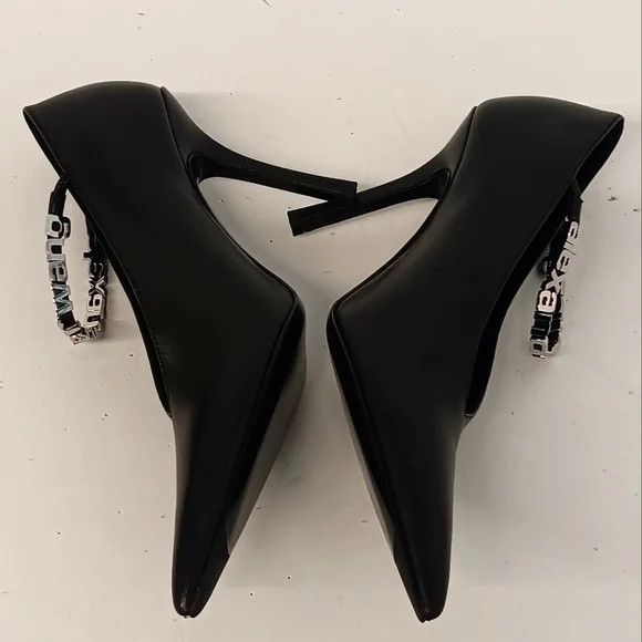 Alexander Wang Alexander Wang Women's Delphine 105mm Logo Pumps - Black Size US 6 / IT 36 - 4 Thumbnail