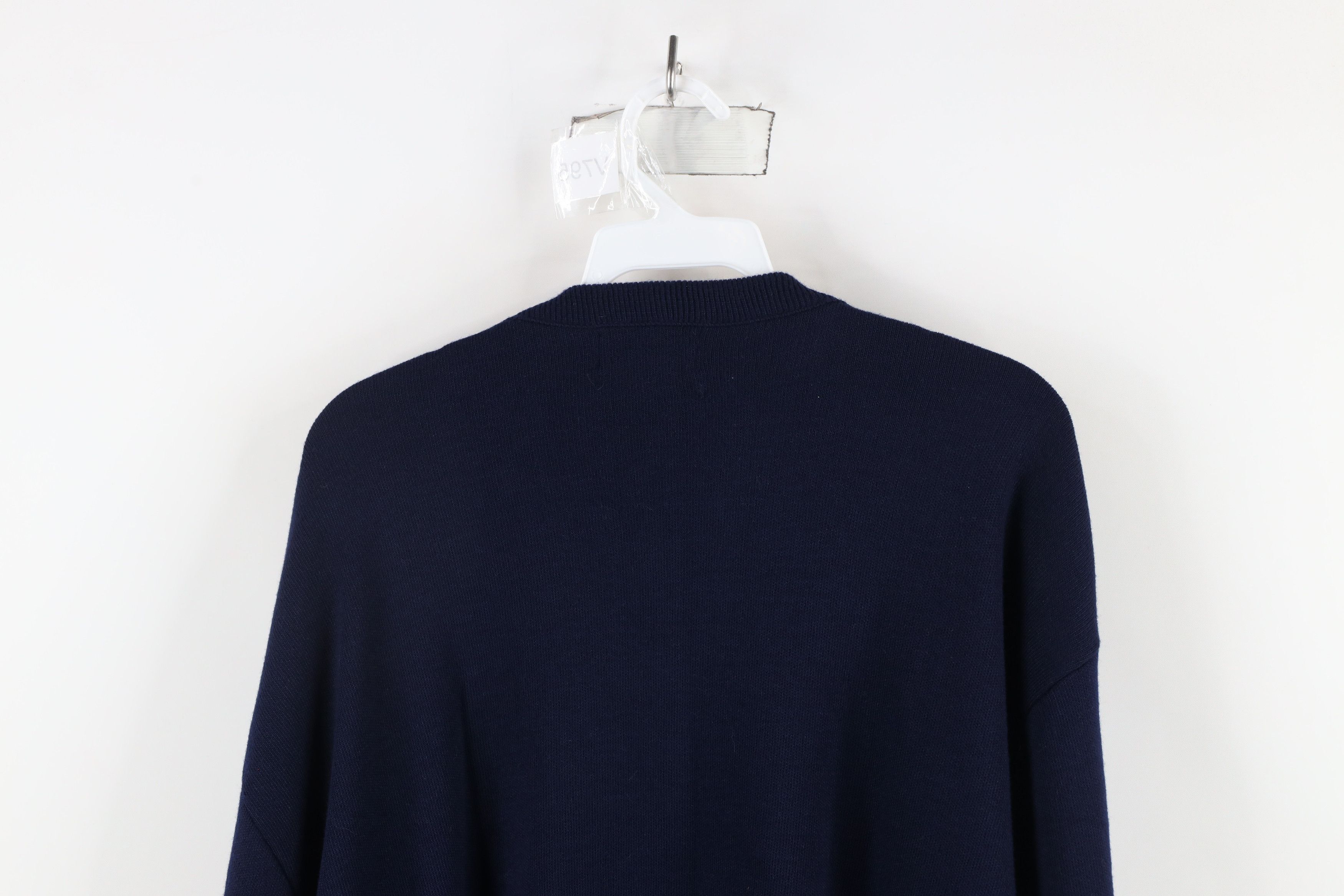 Vintage Vintage 90s Streetwear V-Neck Sweater Navy Blue Acrylic USA Size US XL / EU 56 / 4 - 7 Thumbnail