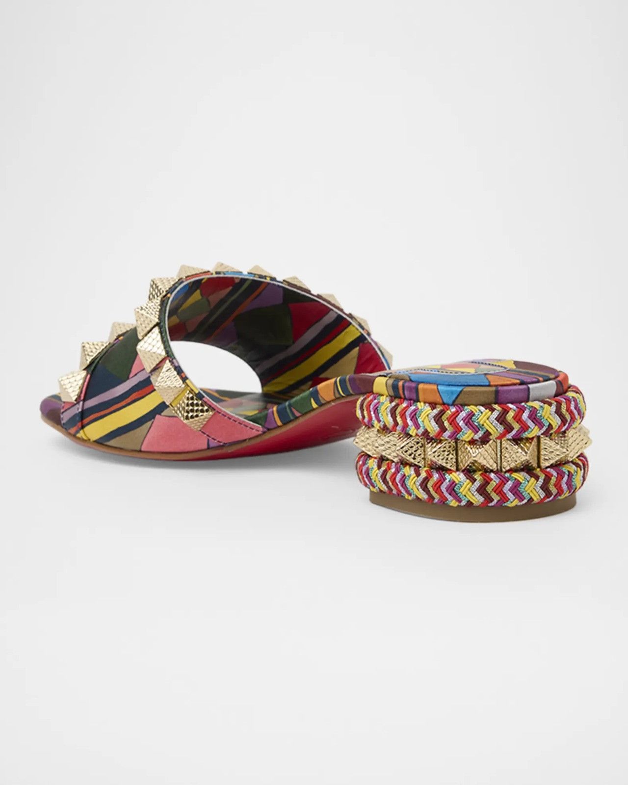 Christian Louboutin os11x0526 Pyramule Spike Sandals in Multicolor Size US 8 / IT 38 - 3 Thumbnail