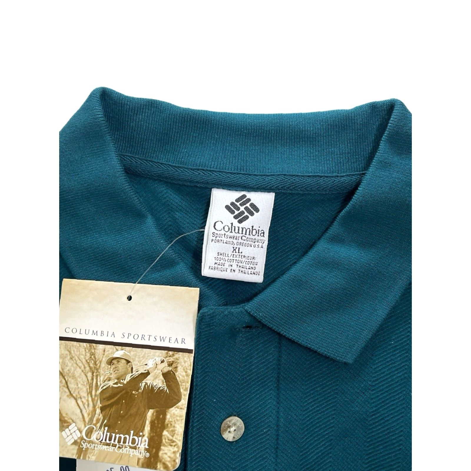 Vintage VINTAGE Columbia Polo Golf Shirt Mens XL 90s NWT Deadstock Peacock Blue Navy Logo Short Sleeve"} Size US XL / EU 56 / 4 - 5 Thumbnail