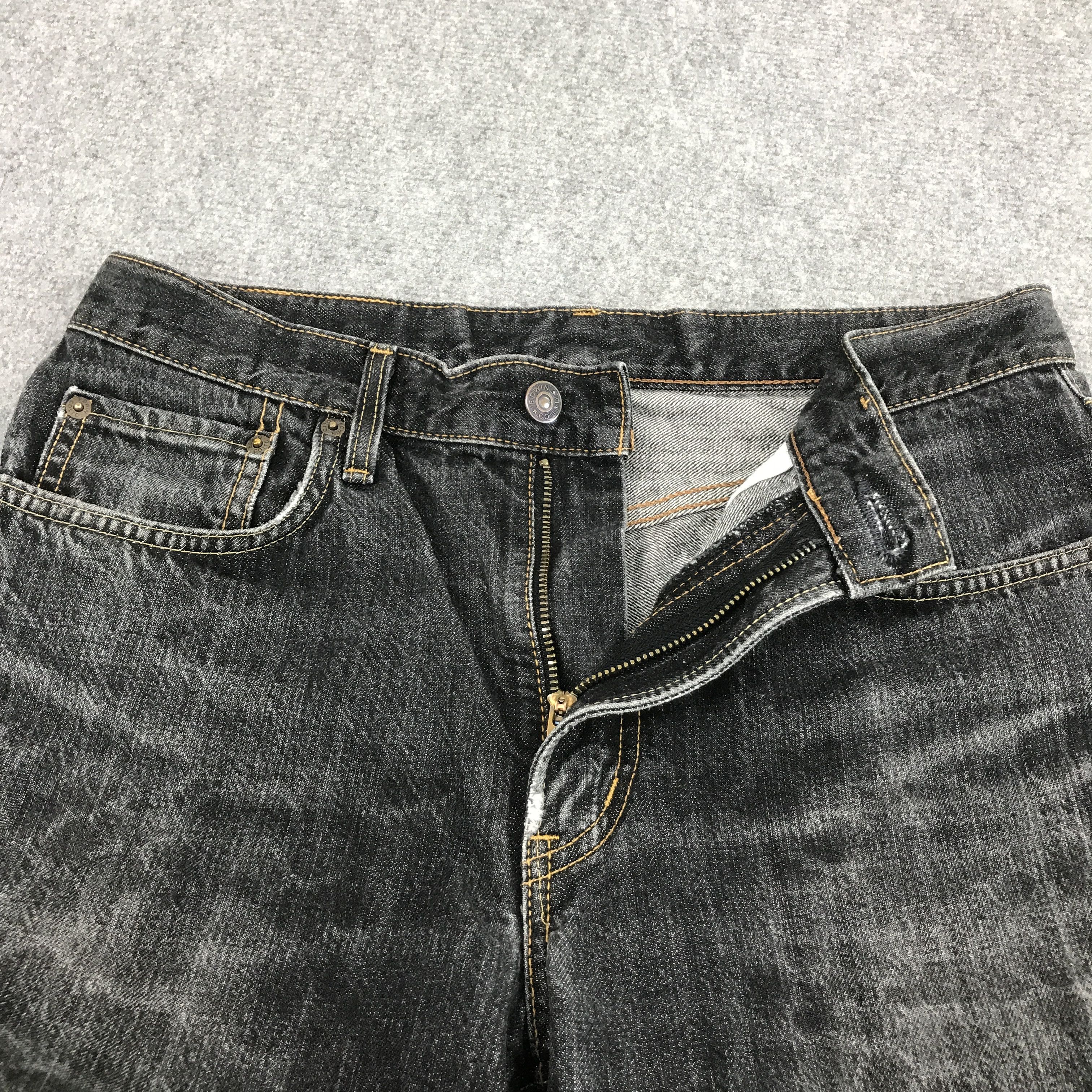 Edwin × Japanese Brand BLACK DENIM EDWIN DISTRESSED PUNK STYLE JEANS Size US 31 - 7 Thumbnail