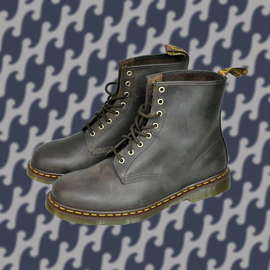 Dr. Martens Dr. Martens 1460 8 Leather Boots Mens EU47 US13 UK12 Brown Combat Lace Up Boots Size US 12 / EU 45 - 1 Thumbnail