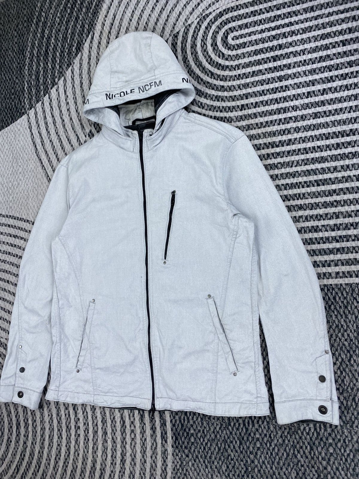 Nicole Club Vintage Nicole NCFM Light Grey Zip-Up Hooded Jacket Size US M / EU 48-50 / 2 - 4 Thumbnail
