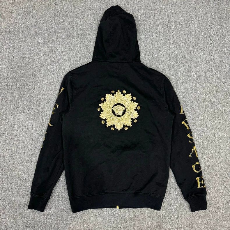 Versace Versace Hooded jacket with black gold rhinestone Medusa fi Size US M / EU 48-50 / 2 - 2 Thumbnail