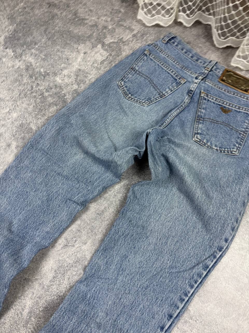 Armani Vintage 90's Armani Jeans Metal Logo Blue Denim Comfort fit Size US 29 - 14 Thumbnail