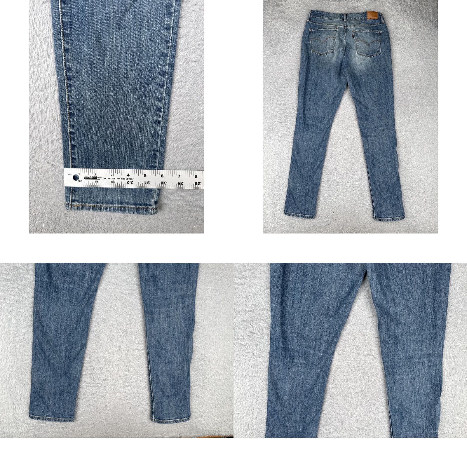 Levi's Levis Jeans Womens Slim Skinny High Rise Distressed Stretch Blue 31x32 Denim Size 24" / US 00 / IT 34 - 10 Thumbnail