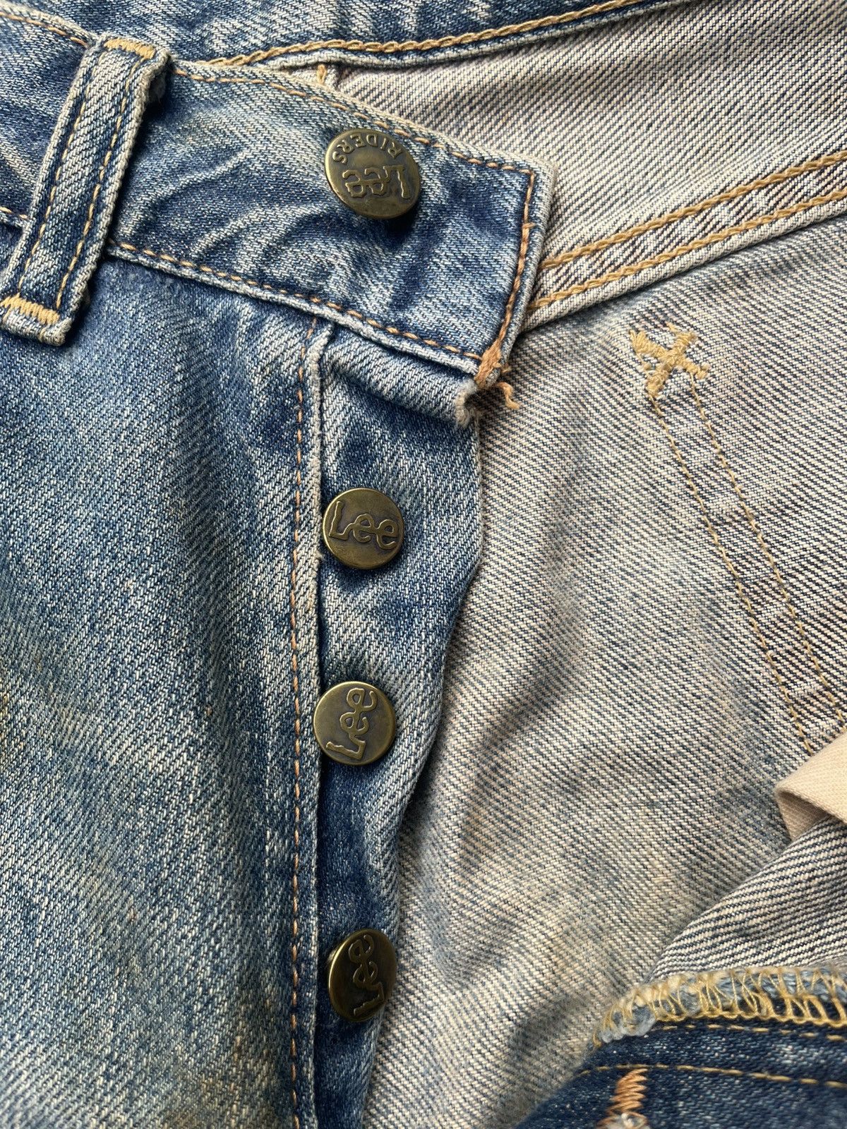 Lee Vintage Lee Riders Selvedge Distresed Denim Size US 29 - 20 Thumbnail
