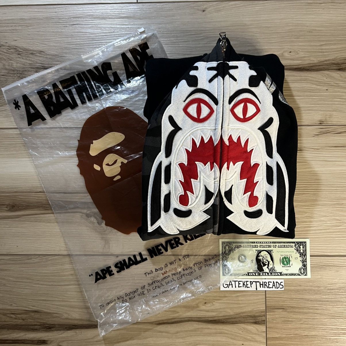 Bape BAPE Tiger Full Zip Hoodie Black NIGO Era Size US S / EU 44-46 / 1 - 2 Thumbnail