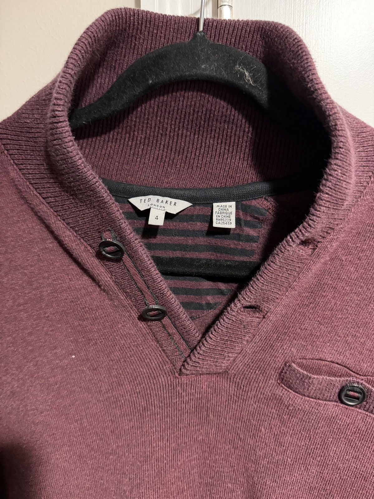 Ted Baker Ted Baker Maroon Red Men’s Sweater Size 4 Size US XL / EU 56 / 4 - 3 Thumbnail