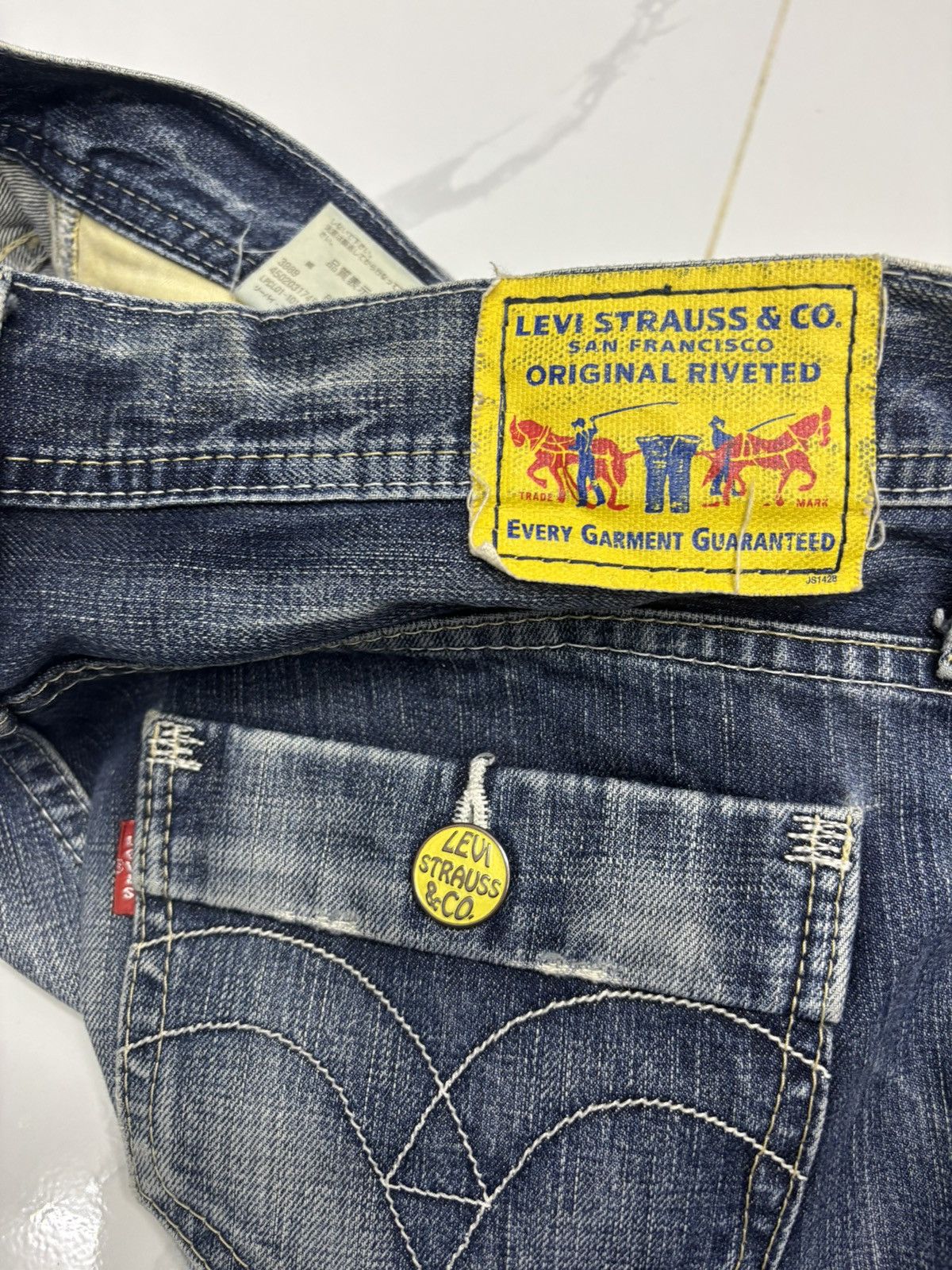 If Six Was Nine × JNCO × Levi's 🔥Levis Strauss & Co Nice Faded Denim Jeans Size US 30 / EU 46 - 10 Thumbnail