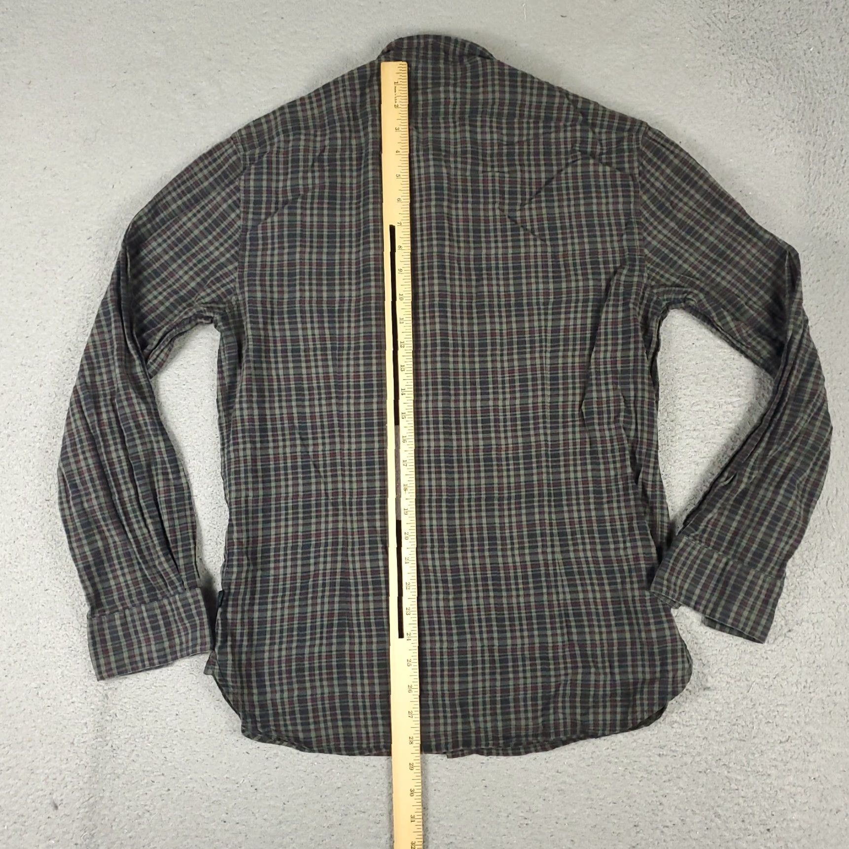 John Varvatos VINTAGE John Varvatos Men's Shirt Long Sleeve Button-Up Cotton Gray Plaid Casual Formal 2000s Mens Size US M / EU 48-50 / 2 - 3 Thumbnail