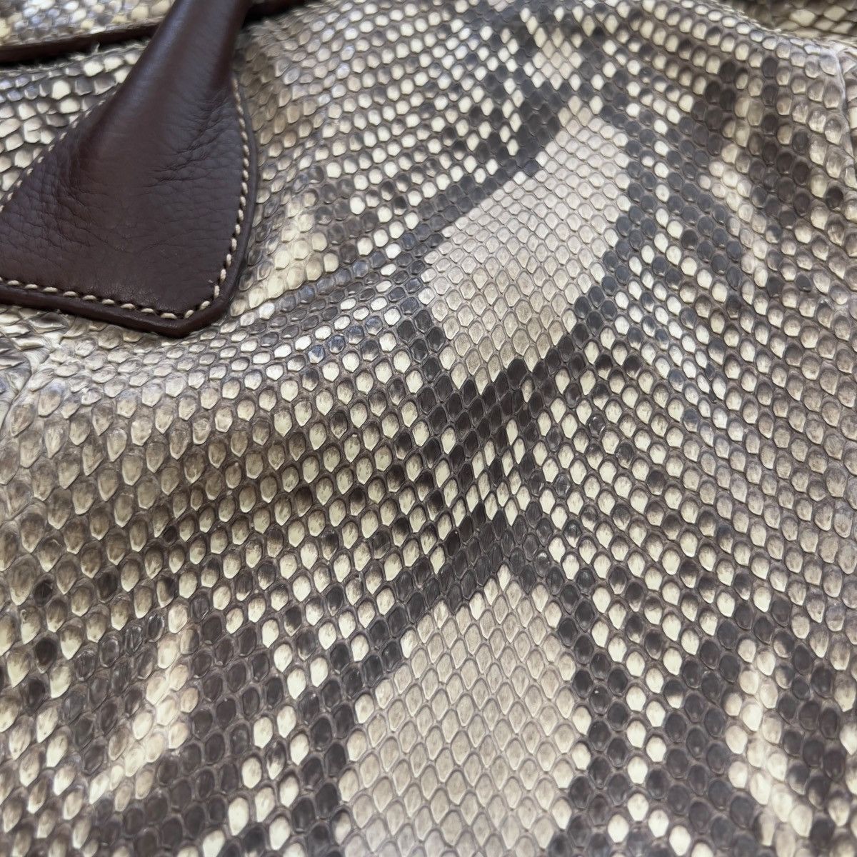 Jil Sander JIL SANDER Real Python Leather Mini Boston Bag “PITONE FOLD” Size ONE SIZE - 3 Thumbnail