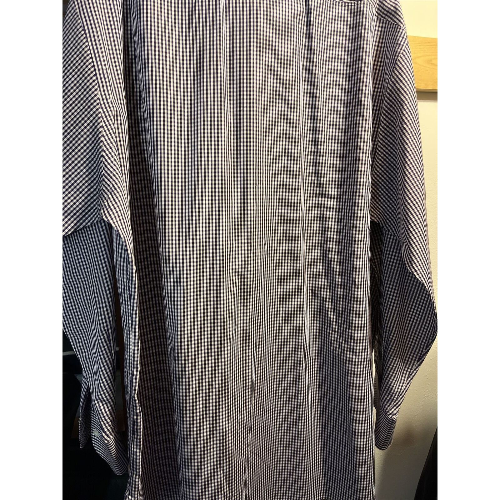 Nordstrom John W Nordstrom 17.5 35 Purple Check LS Egypt Cotton Shirt Size US XXL / EU 58 / 5 - 10 Thumbnail