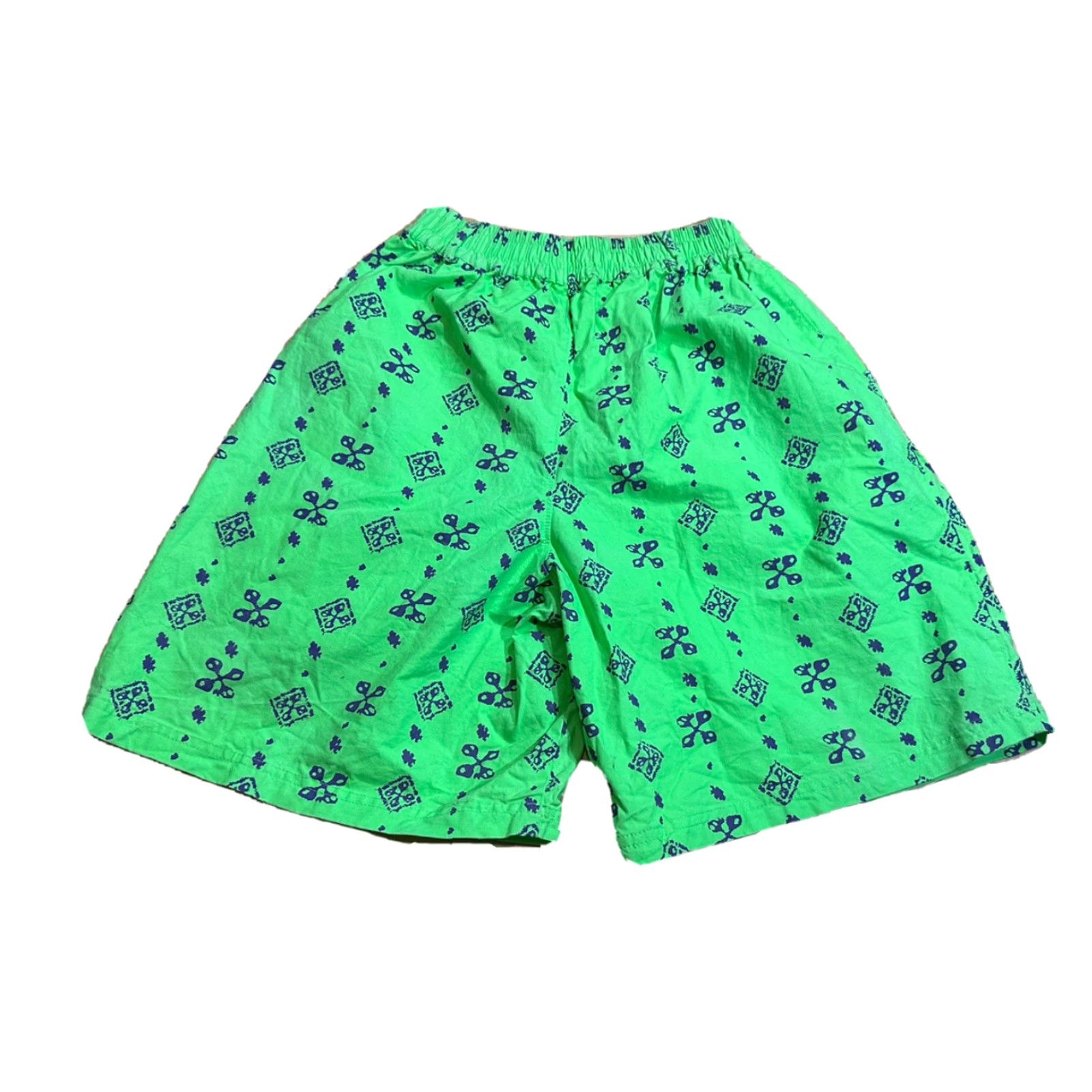 Vintage Beach Boulevard Mens Green Geometric Beach Shorts Small Size US 29 - 3 Thumbnail