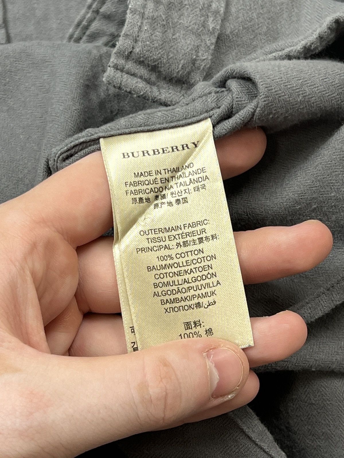Burberry Burberry Brit Gray Flannel Shirt (Y0438) Size US M / EU 48-50 / 2 - 6 Thumbnail