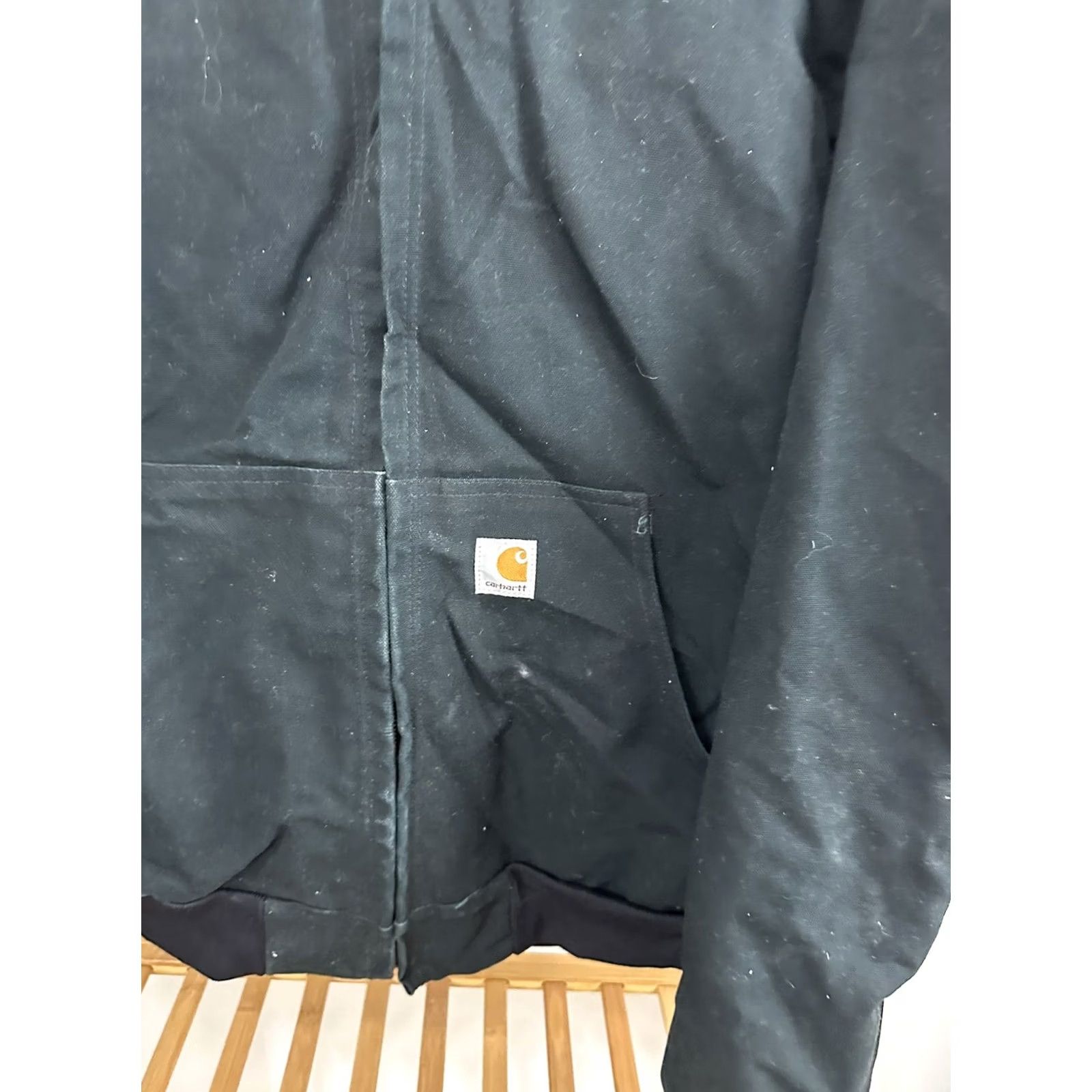 Carhartt VTG Carhartt Thermal Lined Black Canvas Hooded Work Jacket L Tall Mens Bomber Hooded Workwear Jacket Size US L / EU 52-54 / 3 - 5 Thumbnail