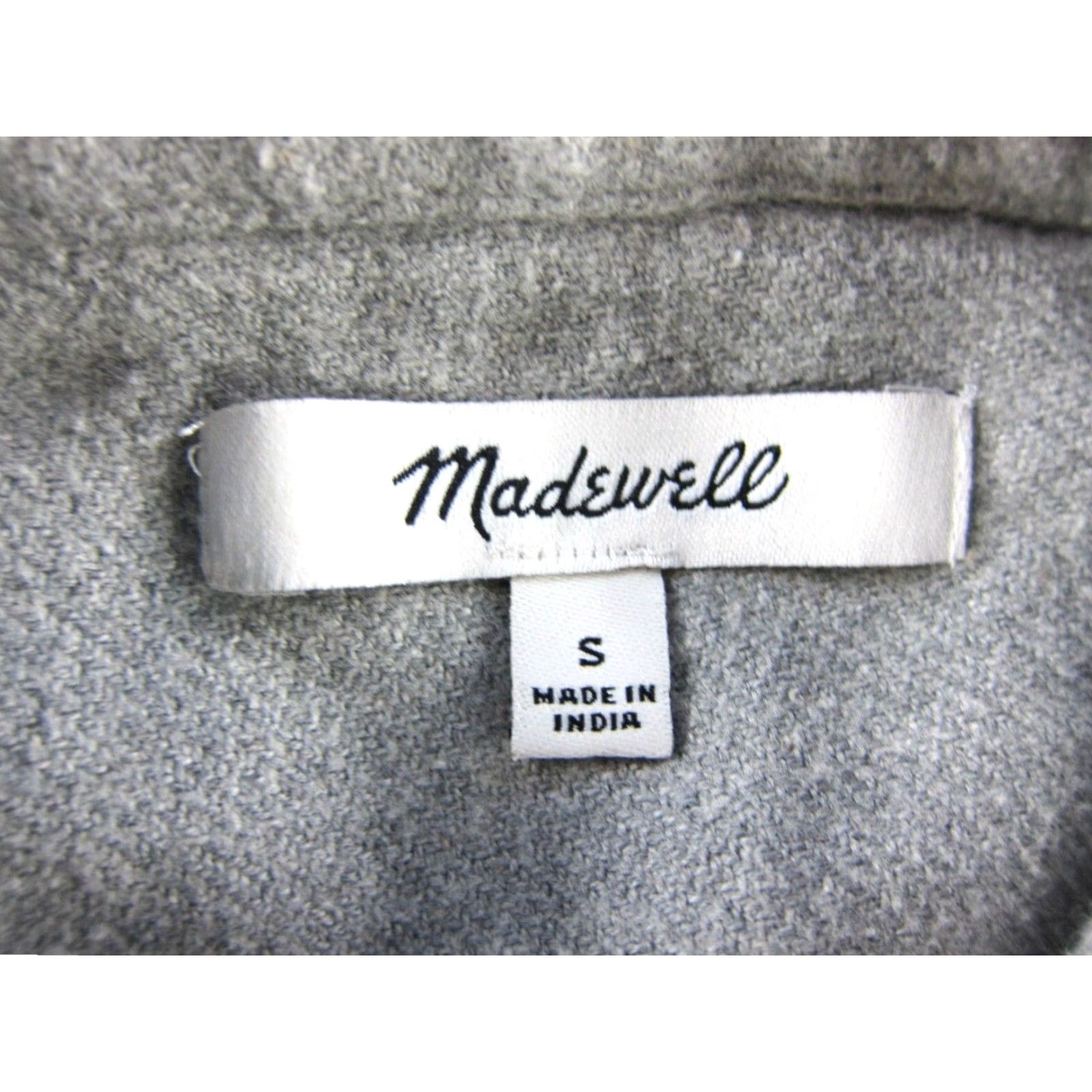 Madewell VINTAGE Madewell 100% Cotton Flannel Grey Button Up Long Sleeve Oversized Shirt Small Size S / US 4 / IT 40 - 3 Thumbnail