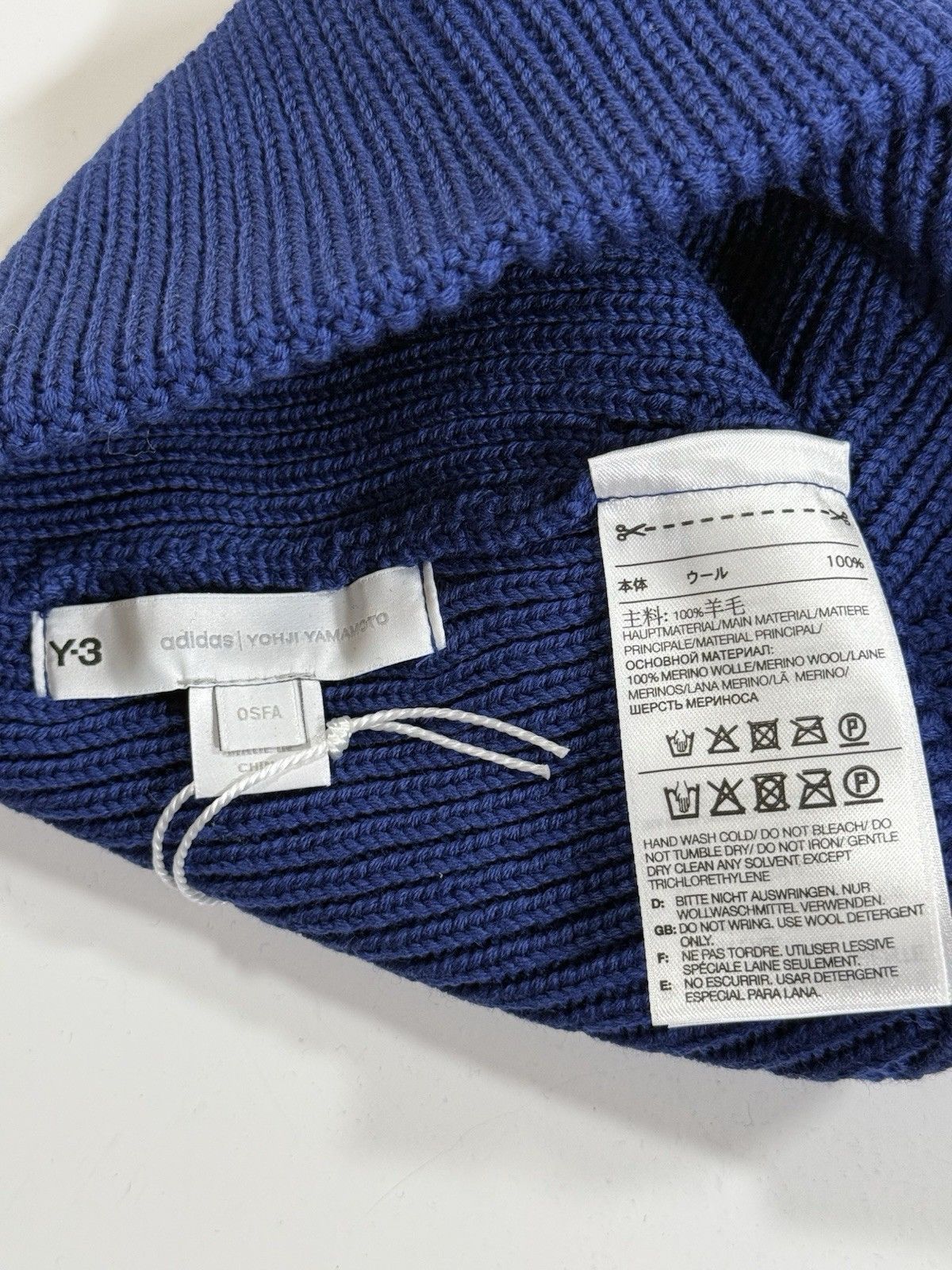 Adidas × Y-3 Y-3 Yohji Yamamoto Beanie Blue Unisex Adult One Size NWT Size ONE SIZE - 5 Thumbnail