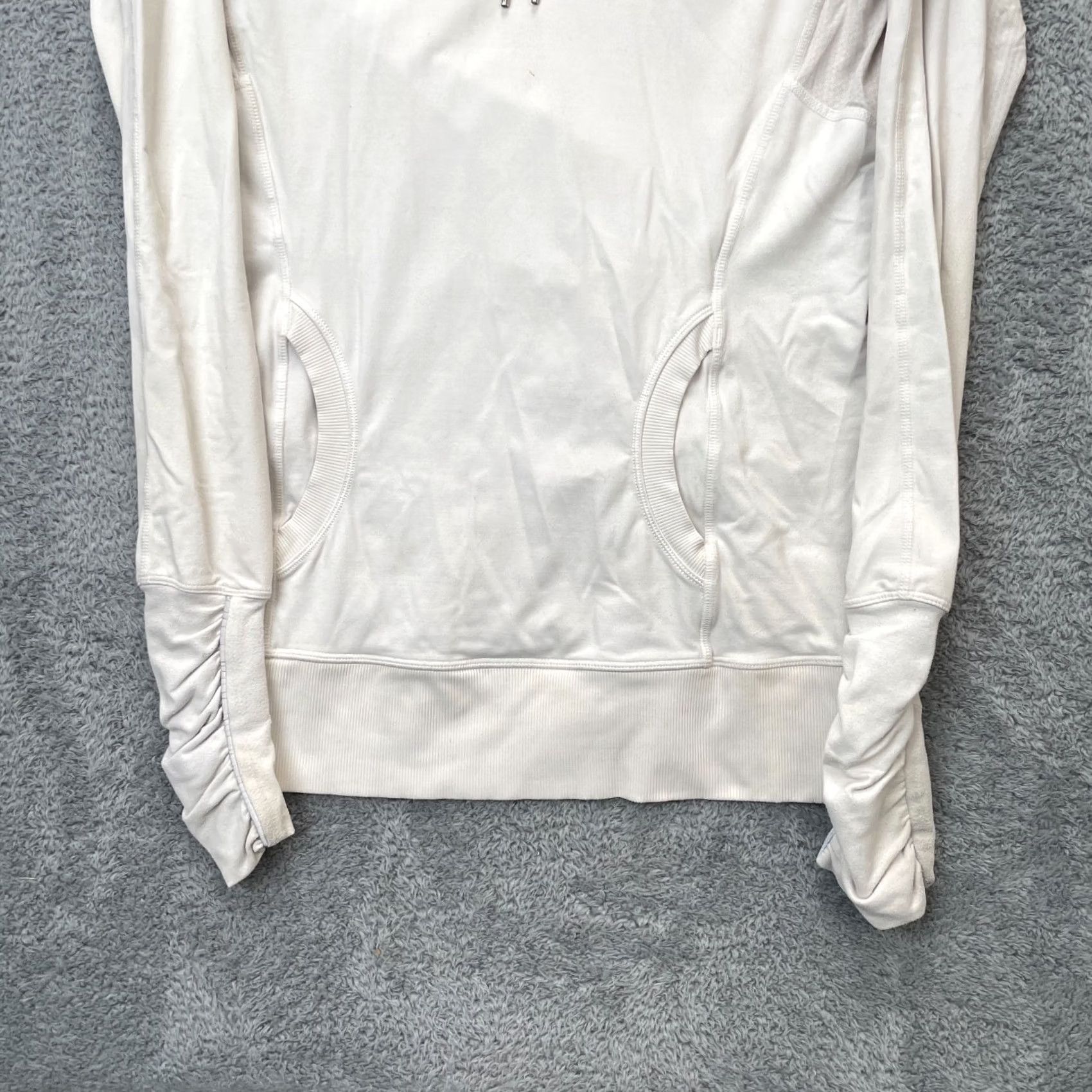 Lululemon Lululemon Hoodie Womens XS Beige Run Ambition Logo Ribbed Raglan Sleeve Pullover Size XS / US 0-2 / IT 36-38 - 4 Thumbnail
