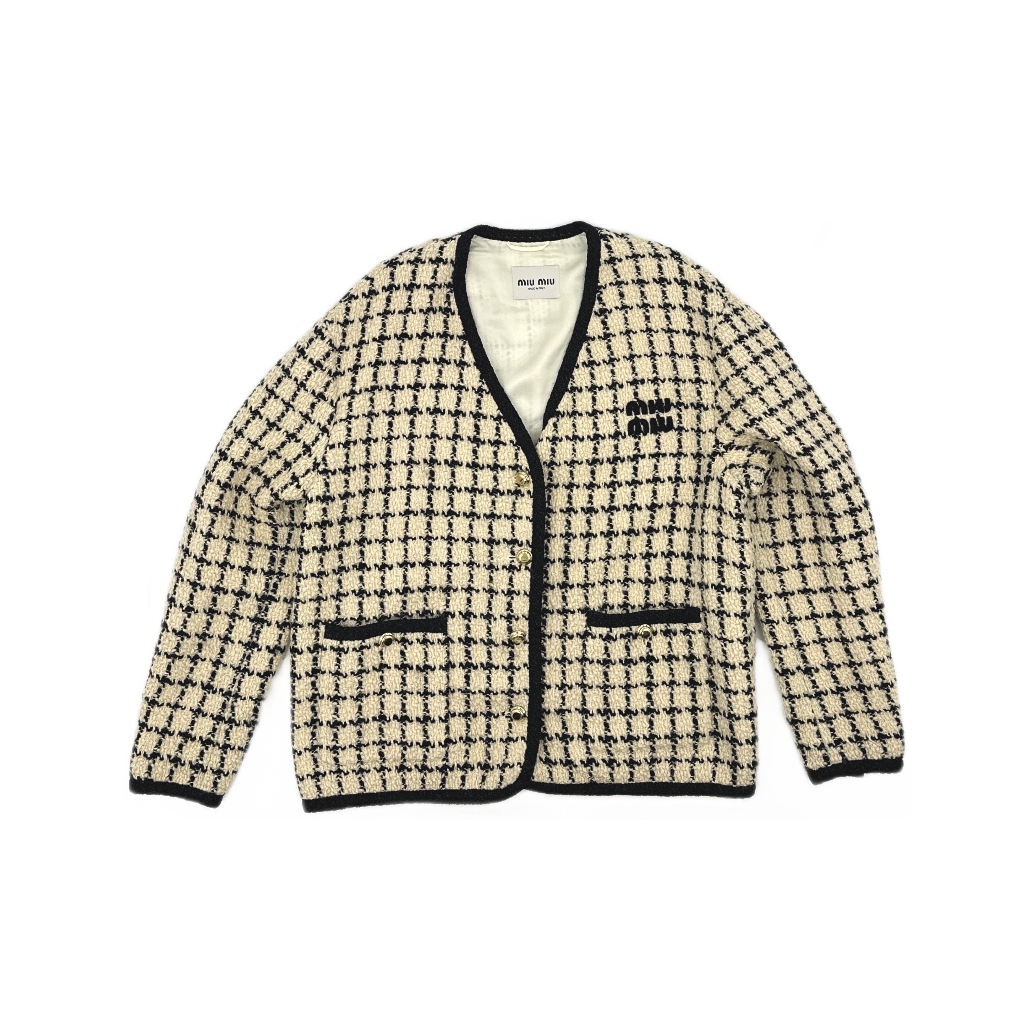 Miu Miu Miu Miu Check Tweed Jacket Size 42 Size M / US 6-8 / IT 42-44 - 1 Thumbnail