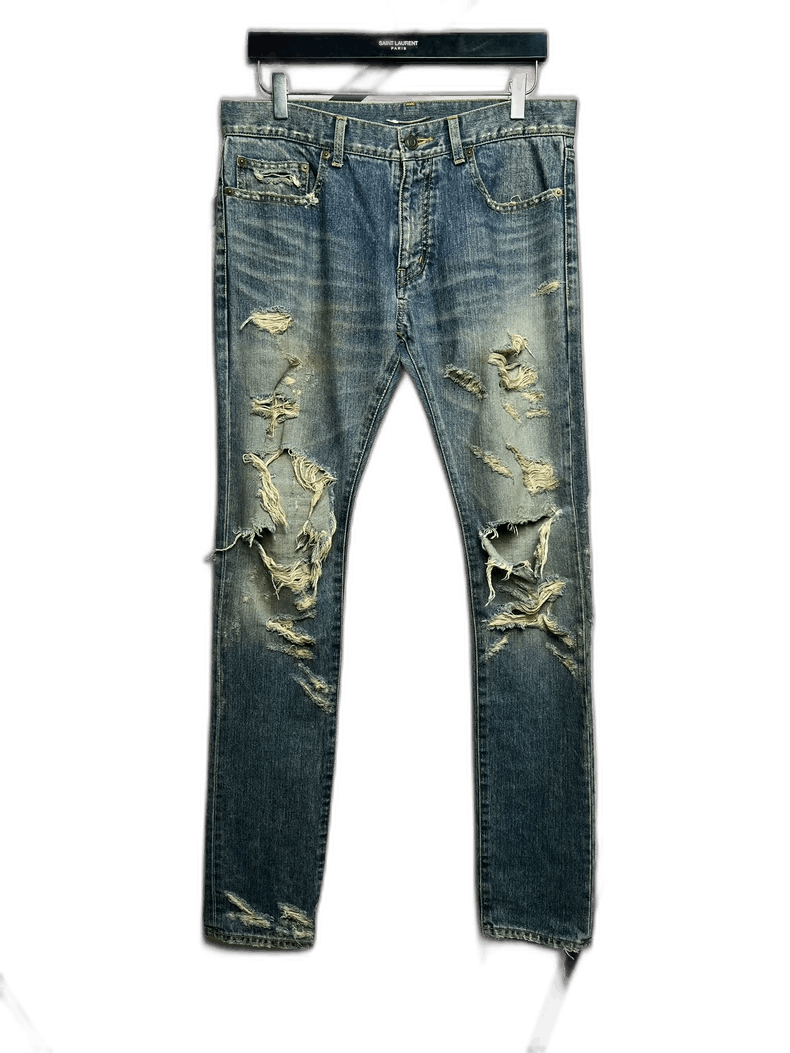 Saint Laurent Paris Saint Laurent Distressed Denim Jeans Size 32-2507 Size US 32 / EU 48 - 7 Thumbnail