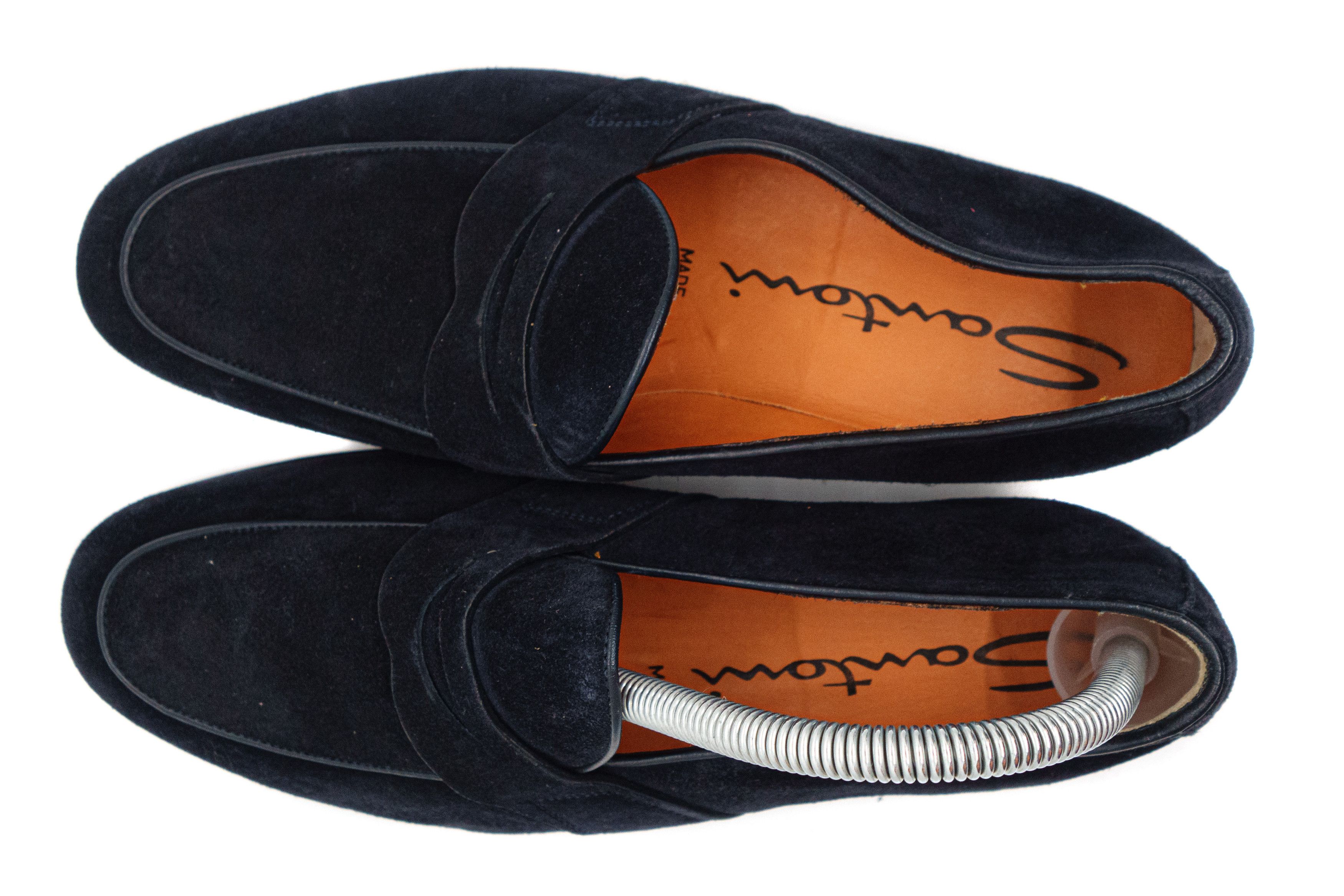 Santoni Suede Penny Loafers Size US 7 / EU 40 - 3 Thumbnail