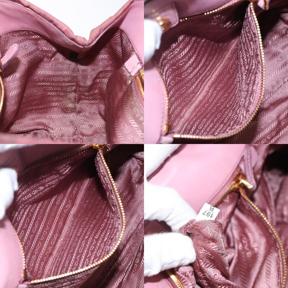 Prada PRADA Hand Bag Nylon Pink Gold Size ONE SIZE - 12 Thumbnail