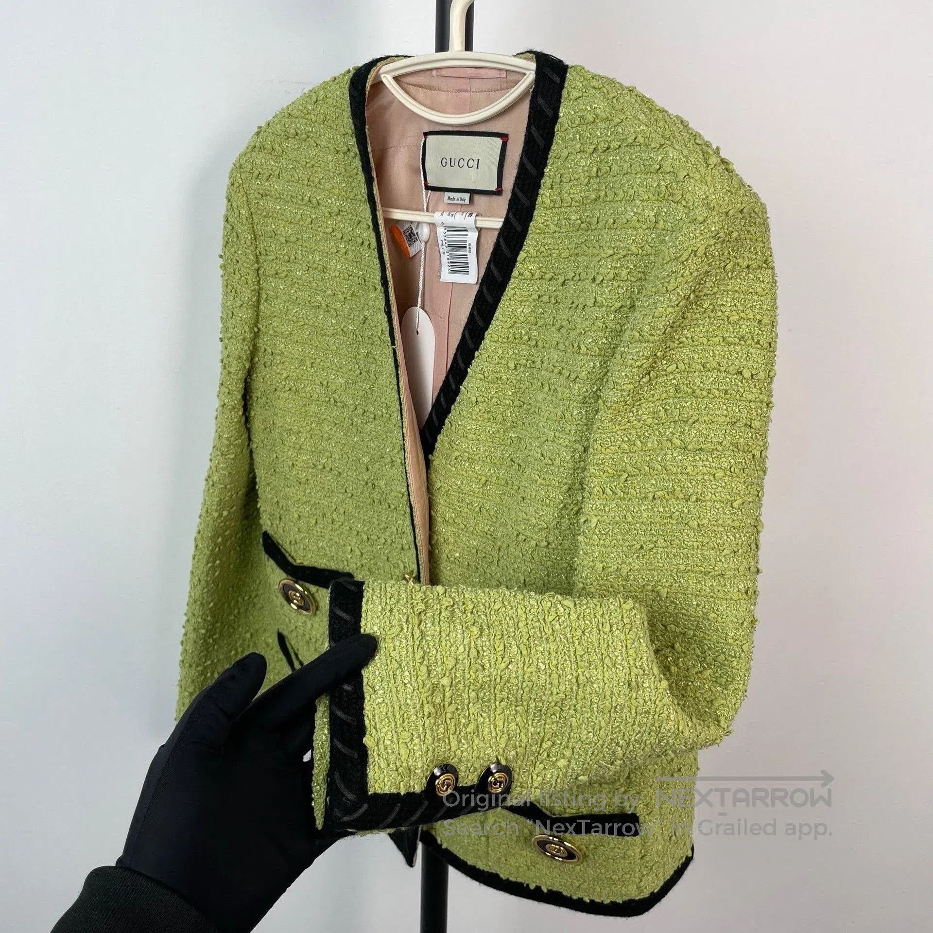 Gucci Gucci Avocado Green Tweed Jacket. Size S / US 4 / IT 40 - 3 Thumbnail