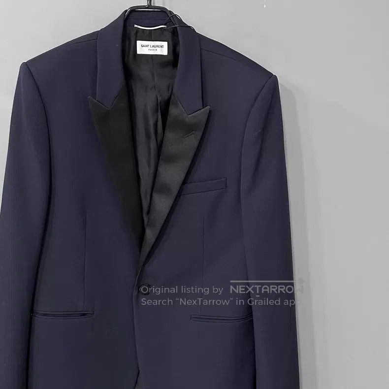 Saint Laurent Paris Saint Laurent Paris Coat, Dark Blue i Size US M / EU 48-50 / 2 - 2 Thumbnail